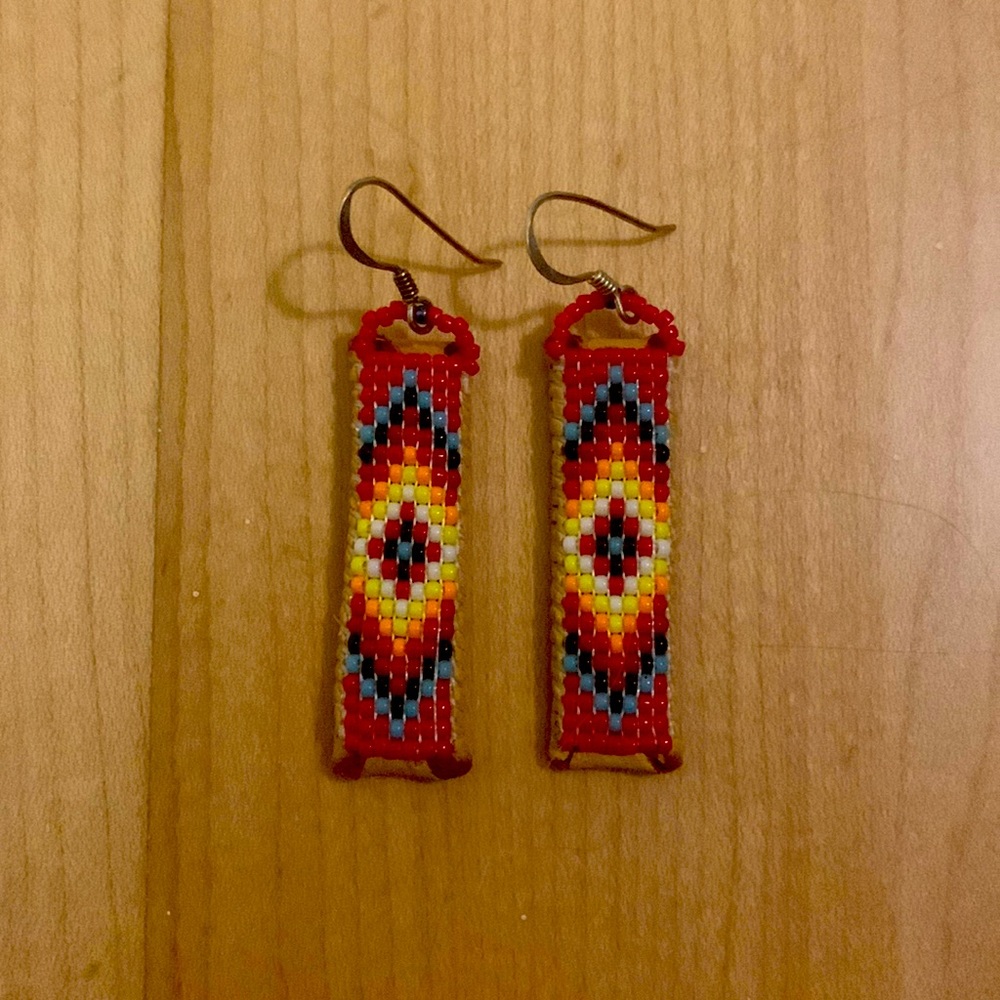 Beaded multicolor earrings - Picture 1 of 1